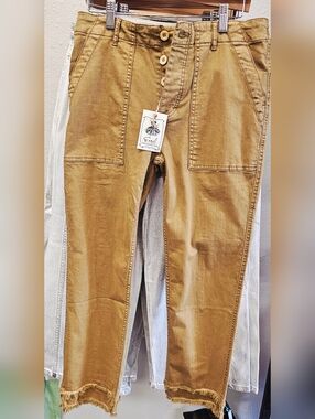 Easel Caramel Utility Trousers NWT